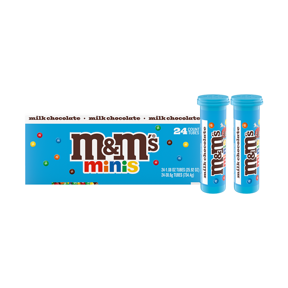 M&M'S Milk Chocolate MINIS Size Candy 1.08-Ounce Tube 