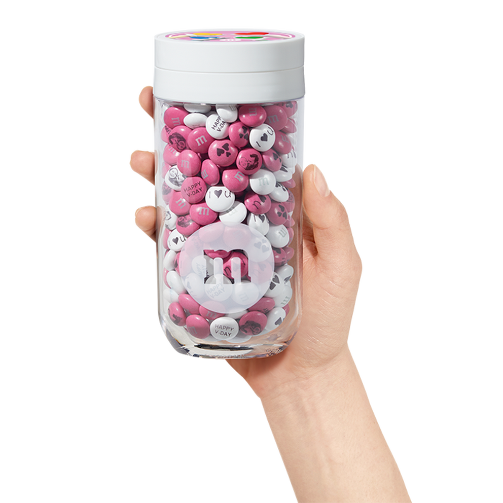 Valentine's Day M&M Mason Jar Gift - Three Kids and a Fish