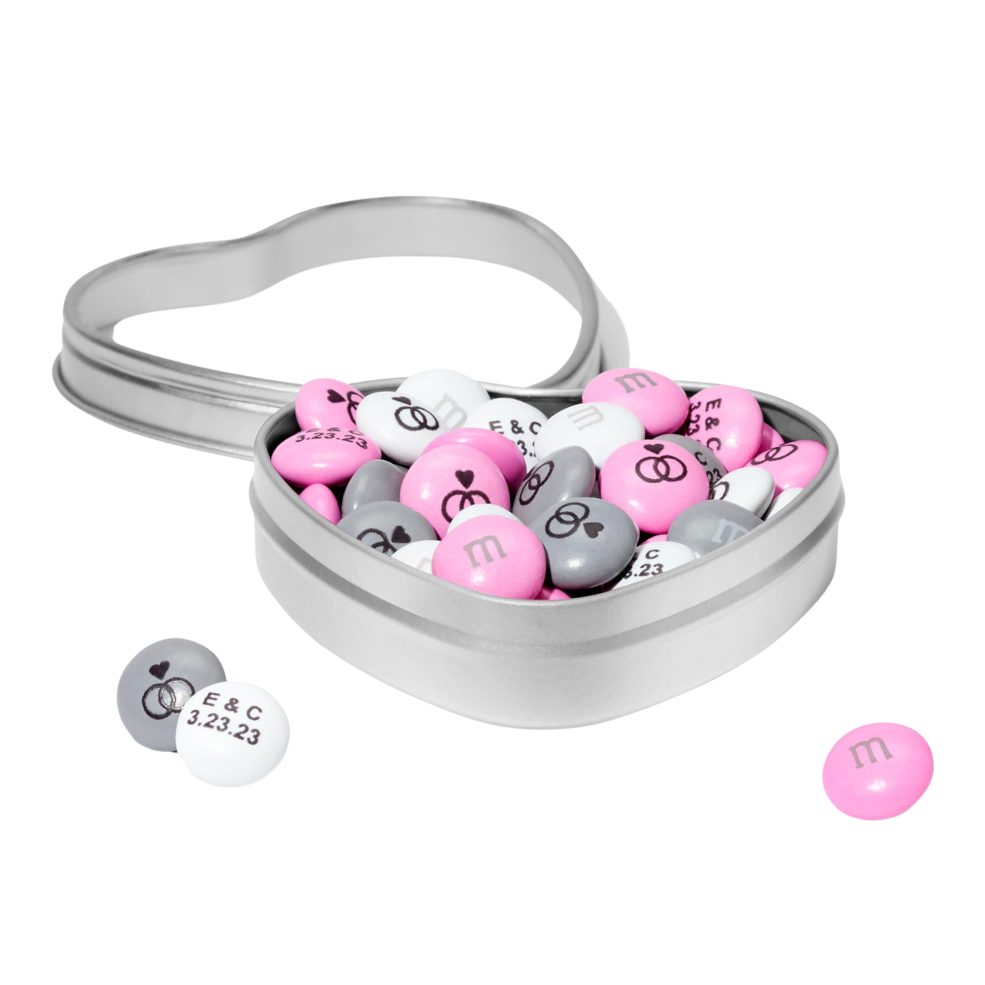 silver heart favor tins 1