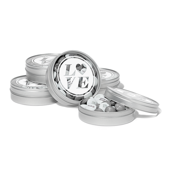 silver love favor tins 0