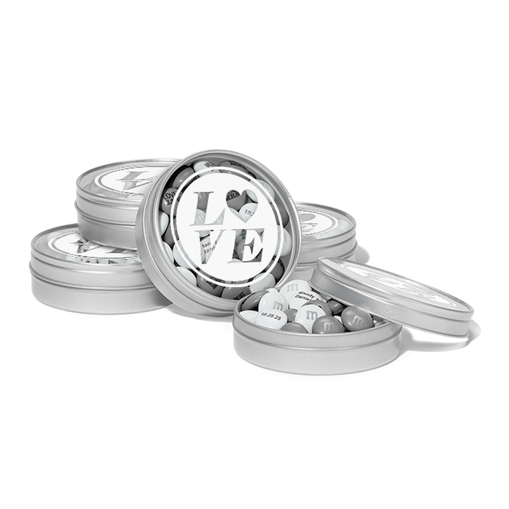 Silver Love Favor Tins 0