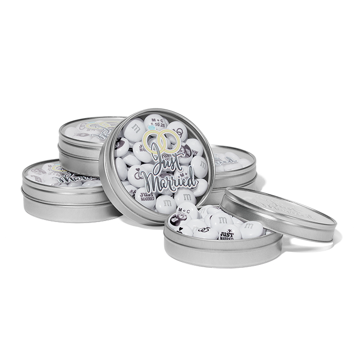 Just Married Wedding Favor Tins