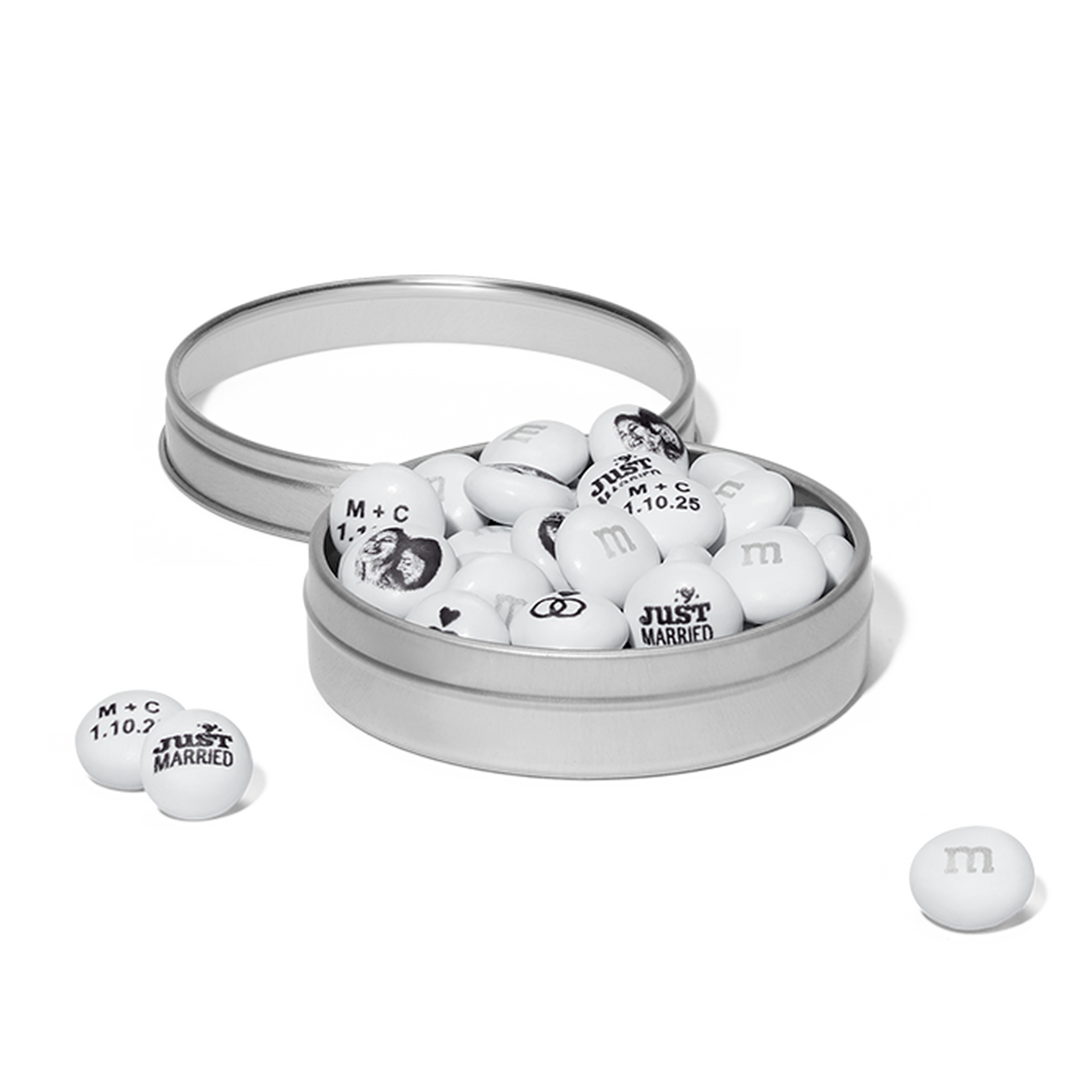 just married wedding favor tins 1