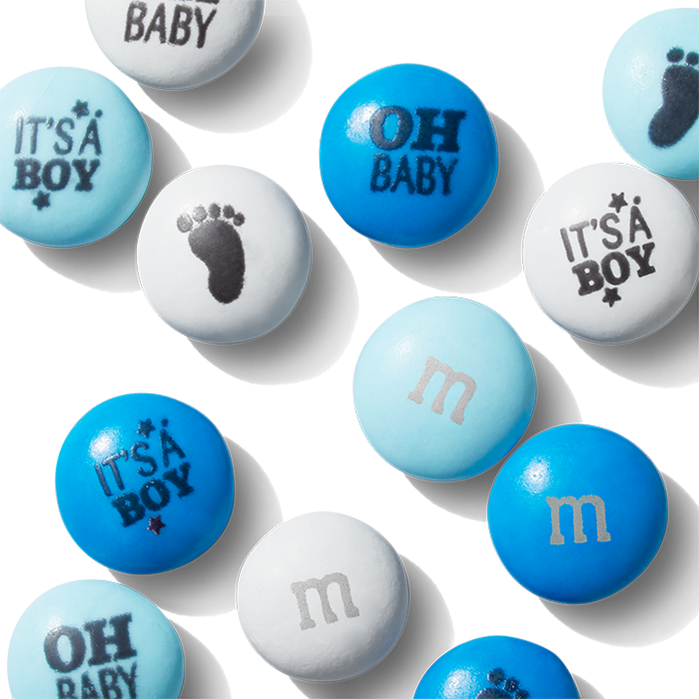 M&M'S Milk Chocolate Pre-Printed Baby Boy Candy, 2lb of Bulk for Baby  Shower, Gender Reveal Ideas and New Baby Party Favors