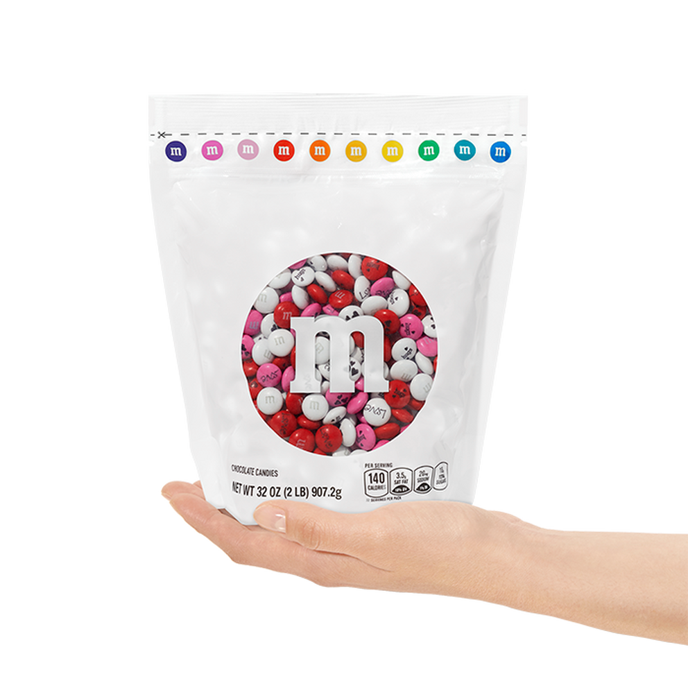 My M&Ms Milk Chocolate White Bulk Resealable Pack For Candy Buffet