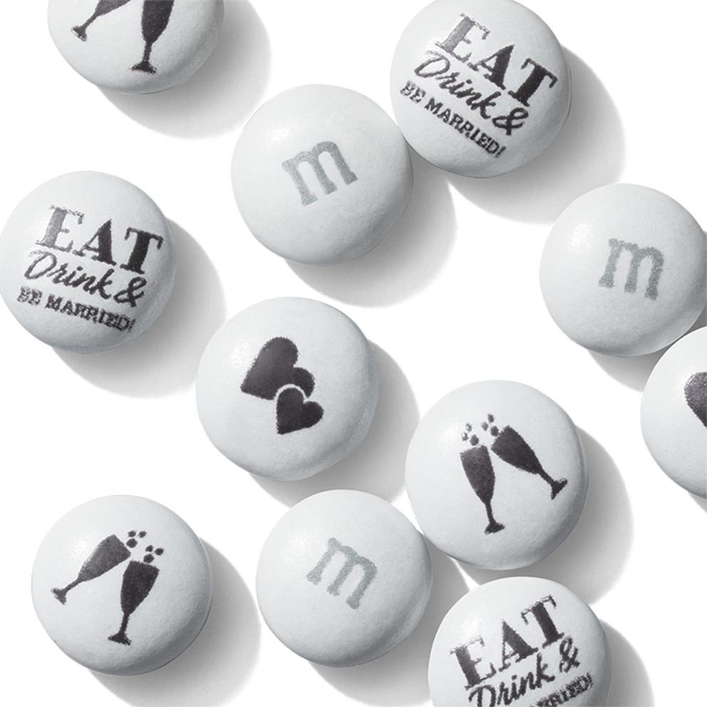 M&M'S Wedding Themed Milk Chocolate Candy - 5lbs Assorted Pre-designed Just  Married, I Do Wedding Decoration White Wedding M&M'S Candy