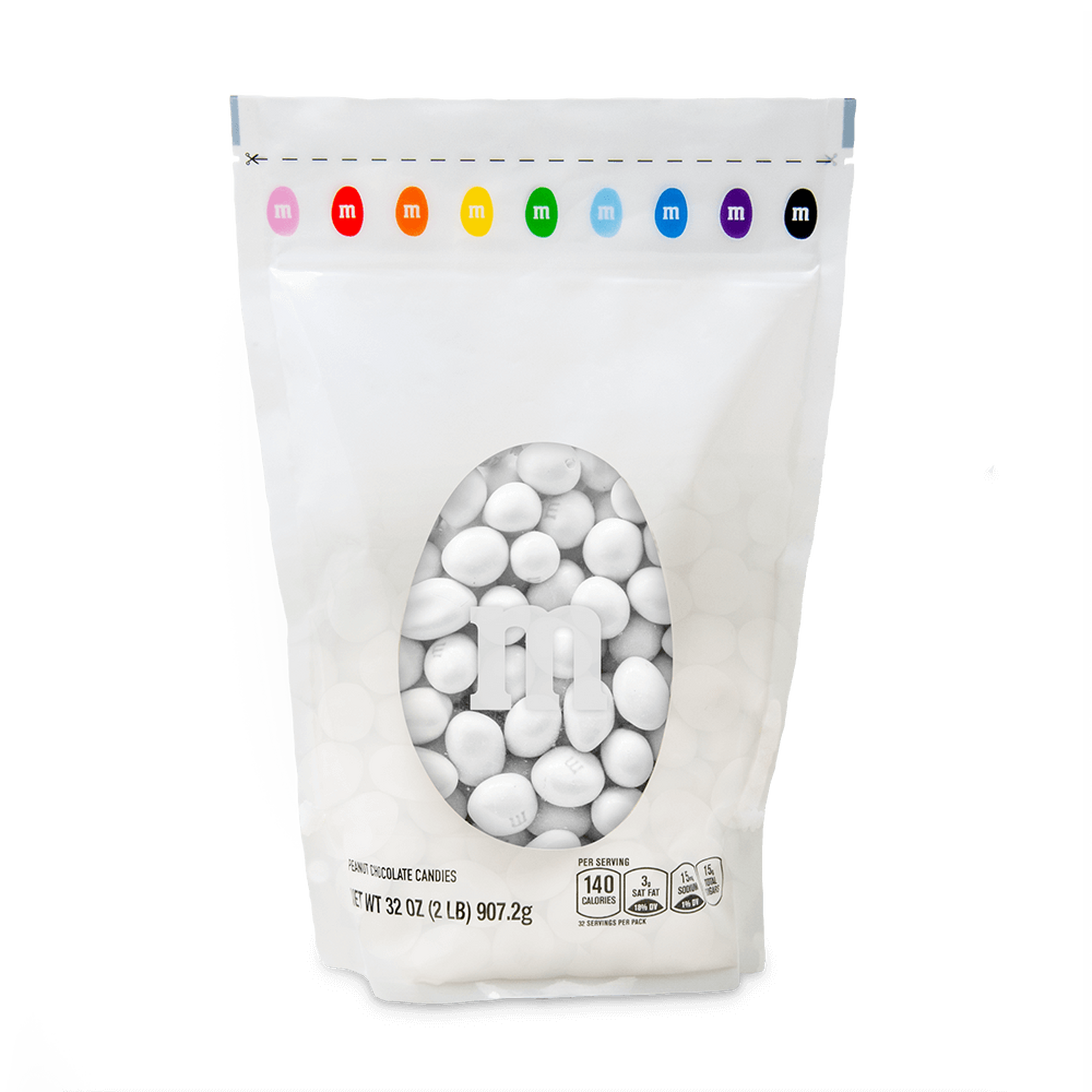 White Candy M&Ms 1lb (approximately 500 pieces) - Milk Chocolate