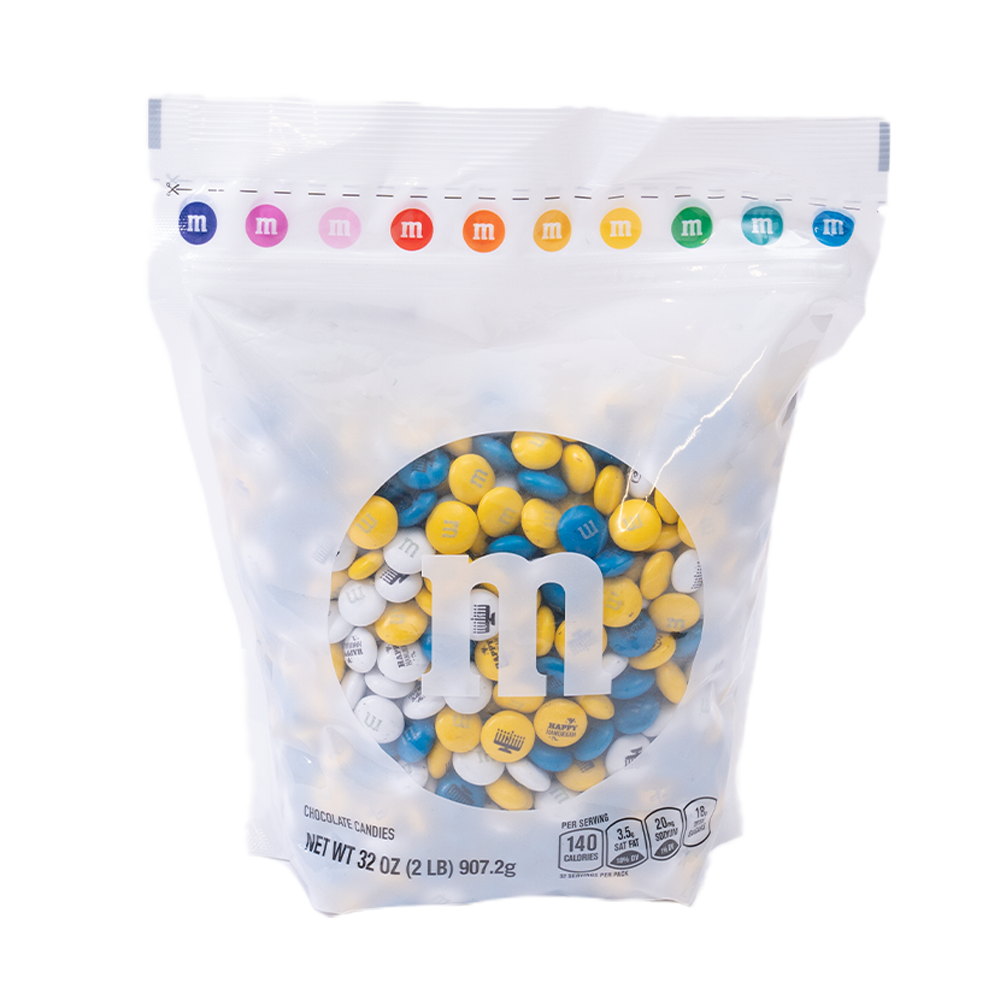 M&Ms Milk Chocolate Pre-Designed Hanukkah Candy - 2 lbs Party Size Bag