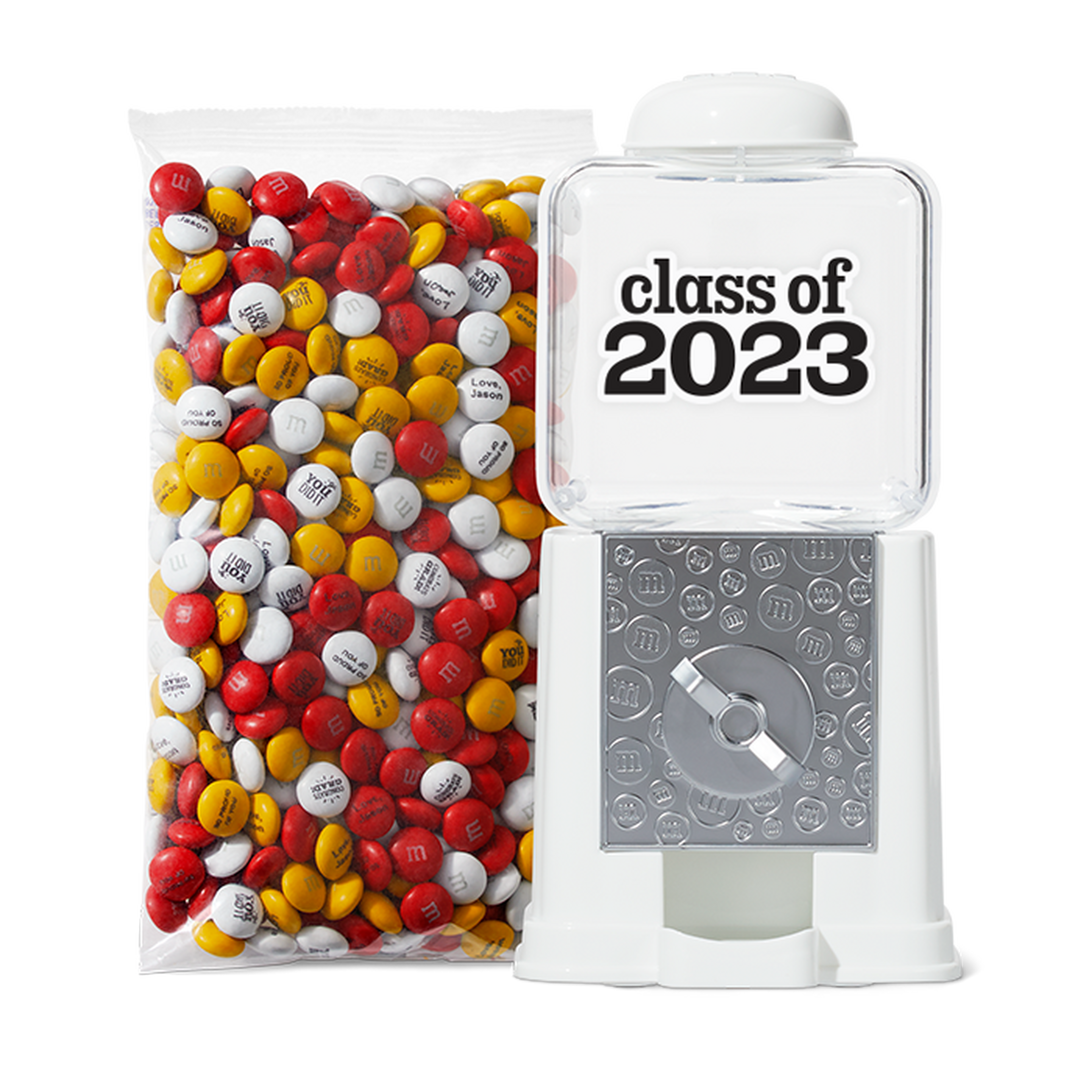 M&M'S Class of 2023 Milk Chocolate Candies, 5 Pounds of White Bulk Candy  With Printed Graduation Themed Images, Resealable Pack for Parties, Grad