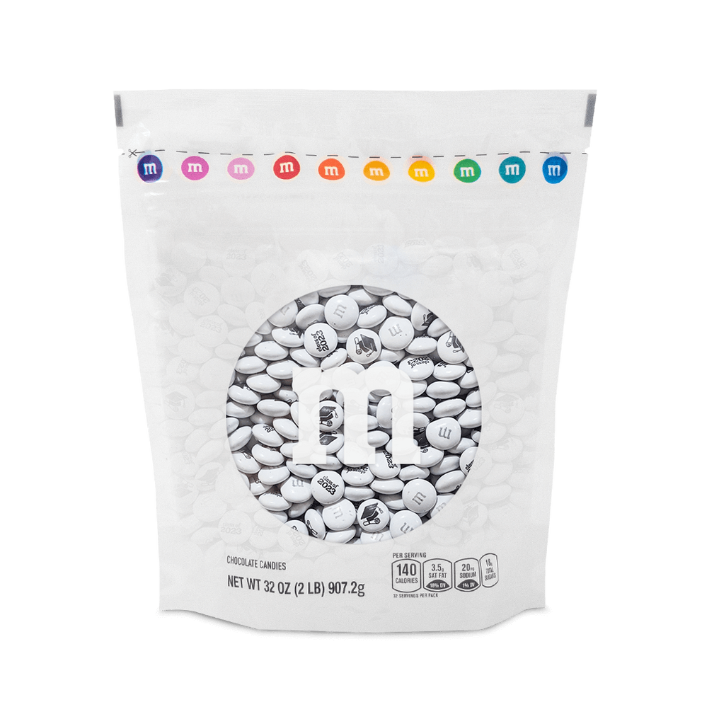 My M&Ms Milk Chocolate White Bulk Resealable Pack For Candy Buffet