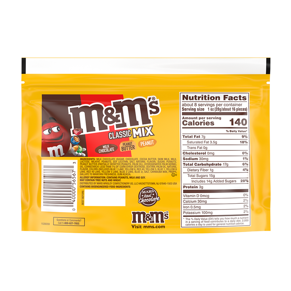 NEW M&M'S CLASSIC MIX CHOCOLATE CANDIES 8.30 oz BAG