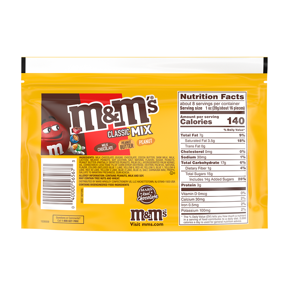 M&M's Classic Mix Chocolate Candy, Sharing Size - 8.3 oz Bag