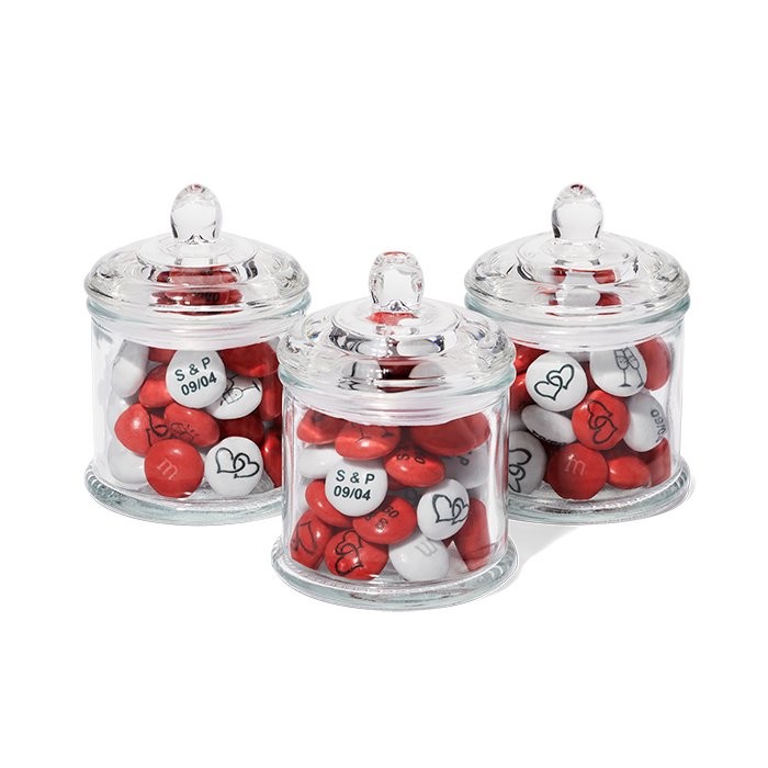 confezione di confetti sfusi 1,5 kg + 30 mini vasetti in vetro da riempire 1