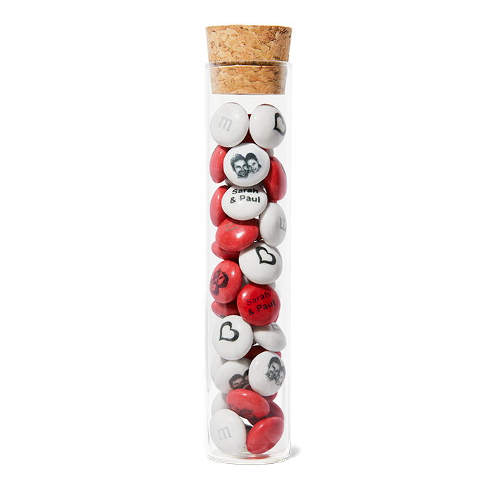 confezione di confetti sfusi 1,5 kg + 40 tubi in vetro con tappo in sughero da riempire 0