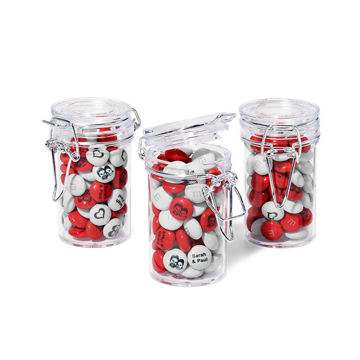 confezione di confetti sfusi 1,5 kg + 30 barattoli in plastica da riempire 1