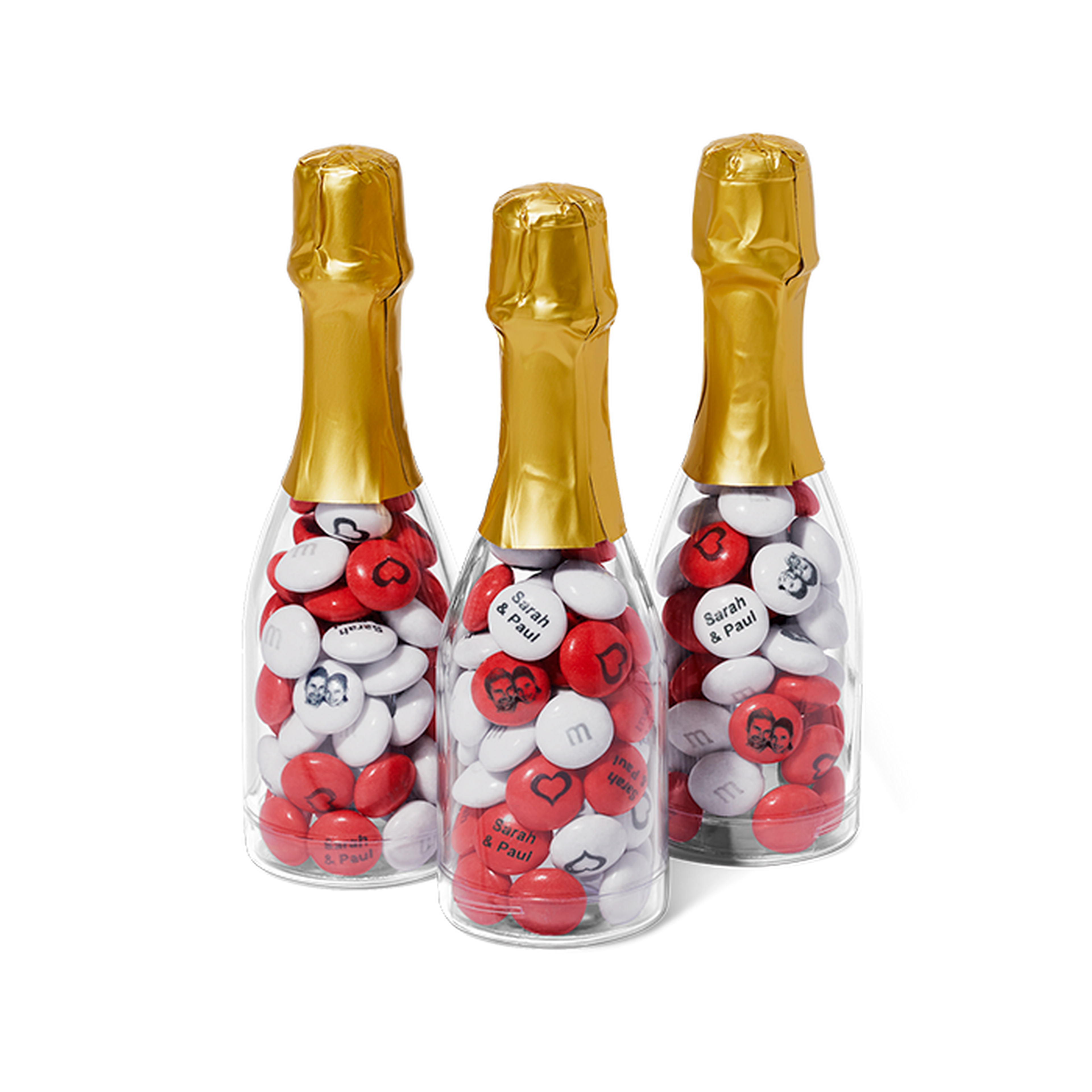 confezione di confetti sfusi 1,5 kg + 30 bottigliette con tappo dorato da riempire 1