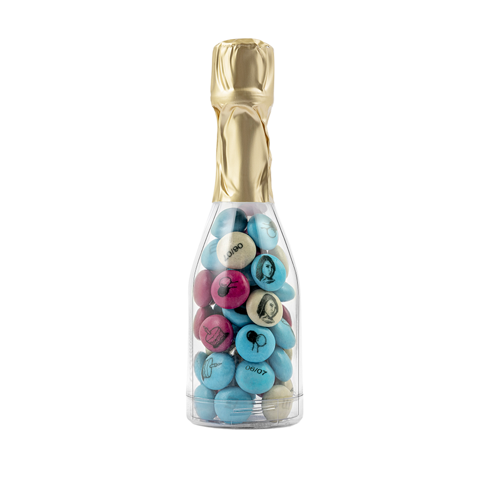 confezione di confetti sfusi 1,5 kg + 30 bottigliette con tappo dorato da riempire 4