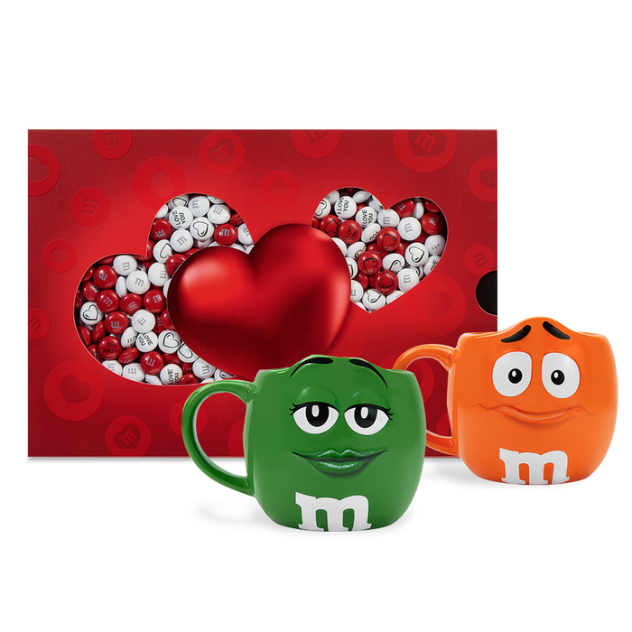 400 g Love Gift Box + Orange And green XL M&M'S Mugs 0