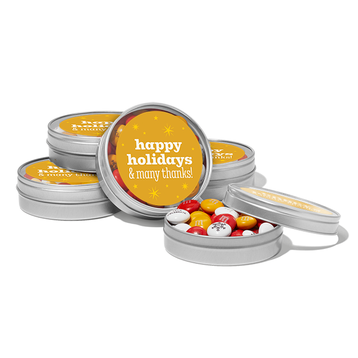 silver corporate appreciation favor tins