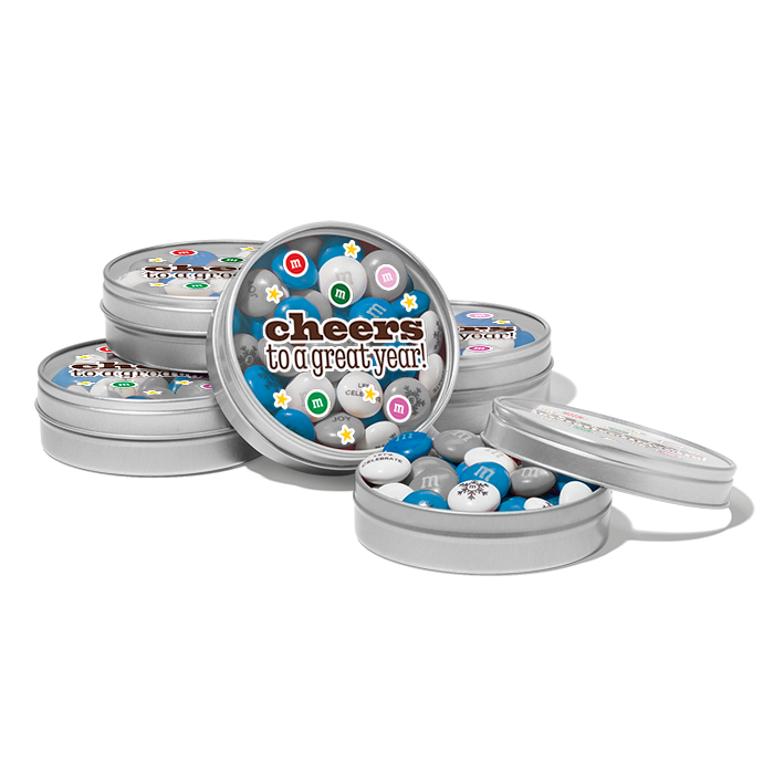 silver corporate appreciation favor tins