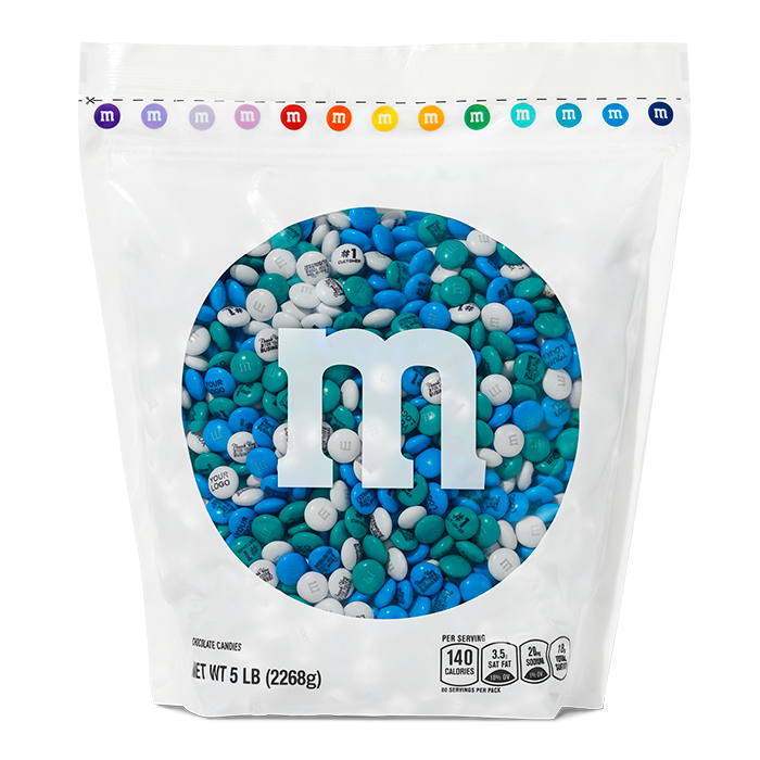 2 lbs Blue & Yellow M&Ms Milk Chocolate Candy (Approx. 1,000 Pcs)