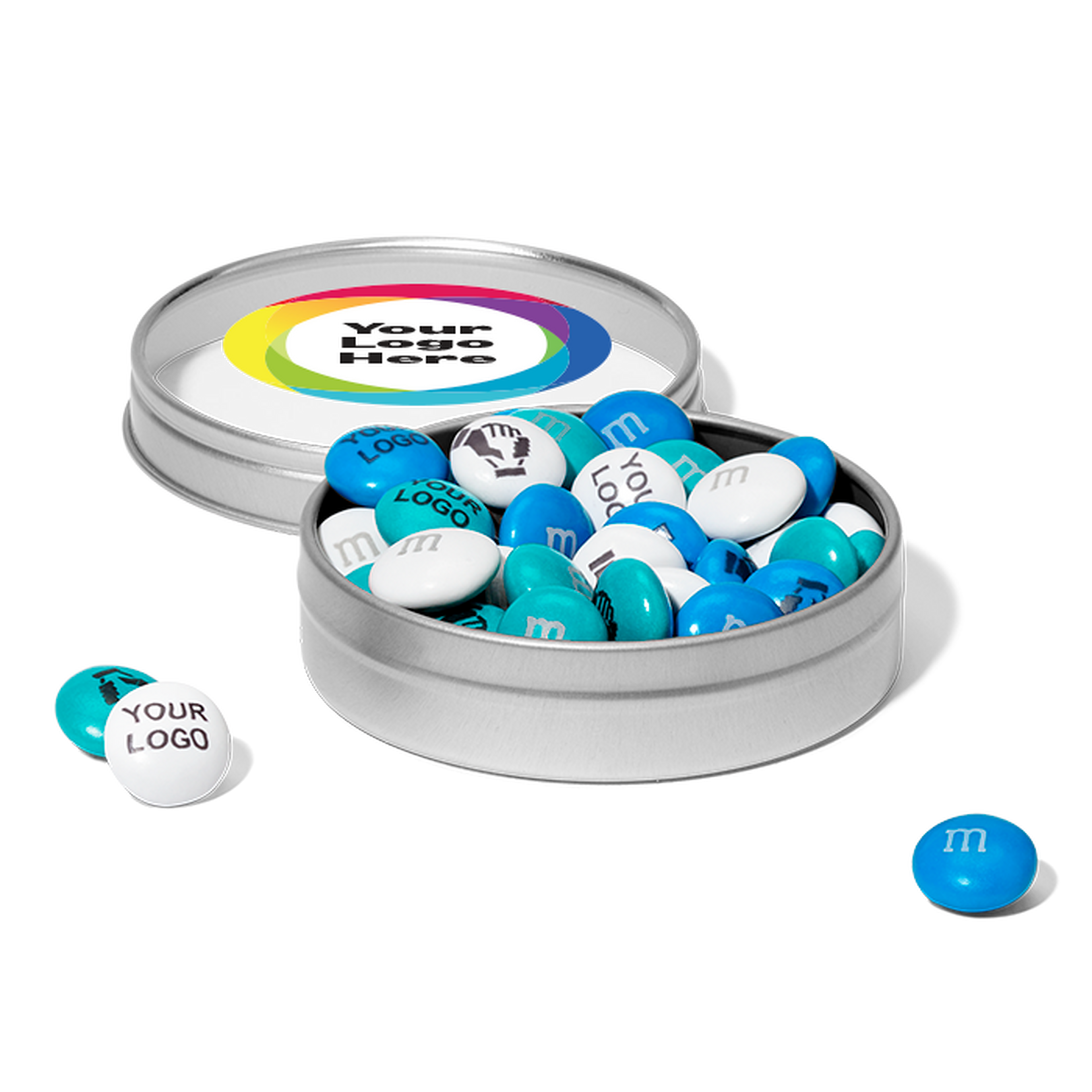 silver corporate favors with customized logo 1