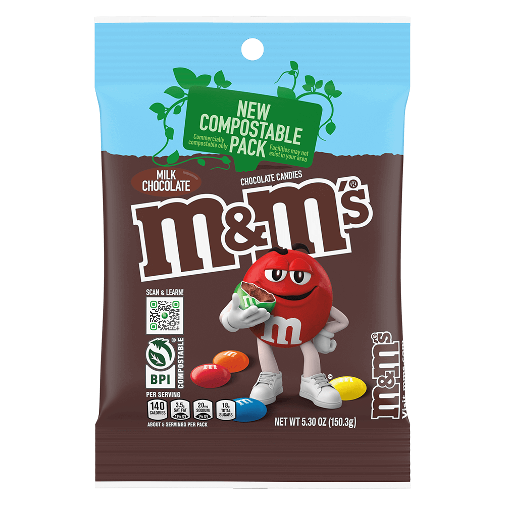 M&M'S Milk Chocolate Candy Compostable Pack