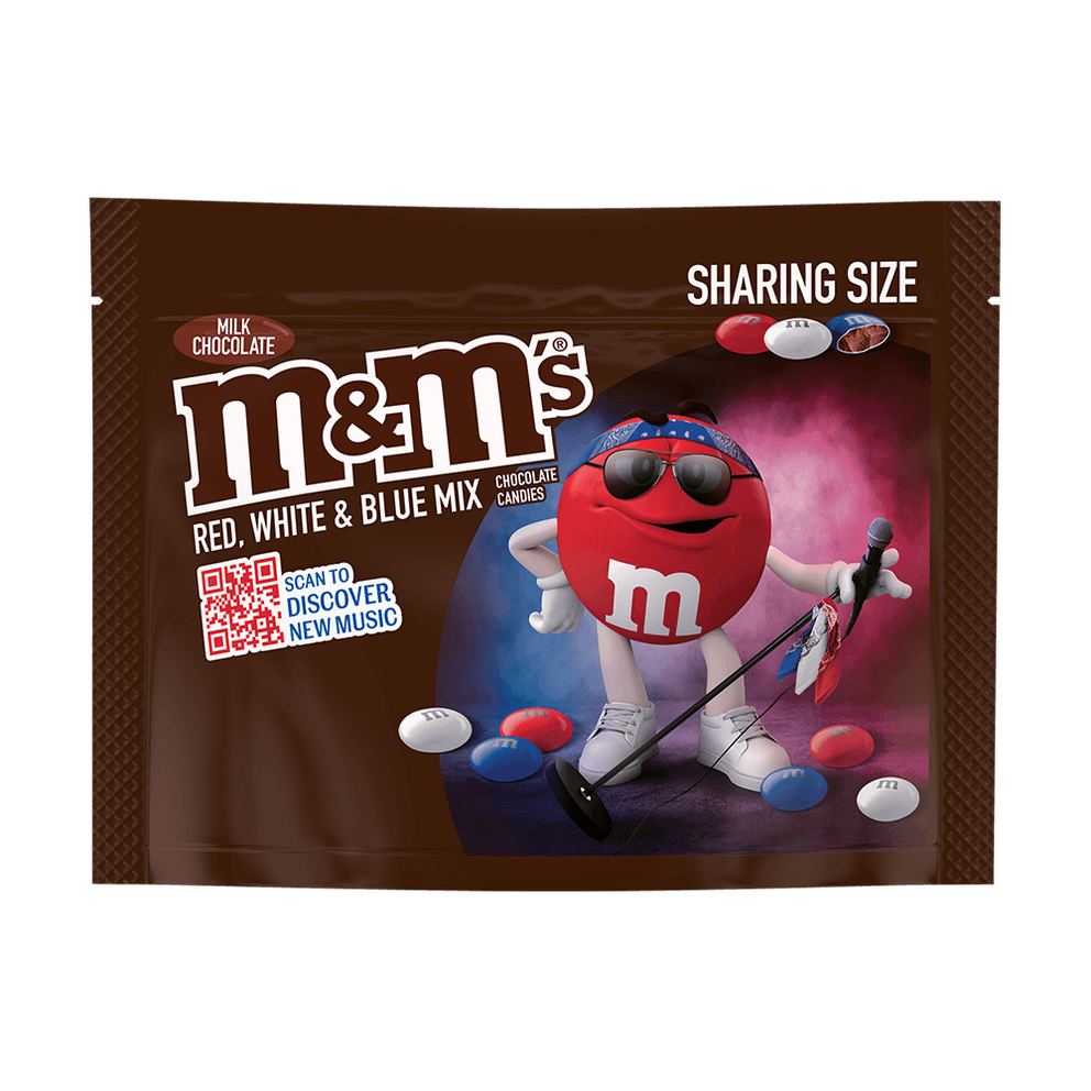 M&M'S Milk Chocolate Red, White & Blue Summer Candy, Share Size, 10 oz 0