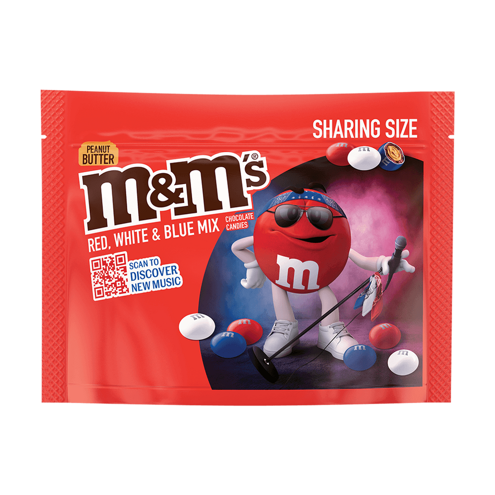 M&M'S Peanut Butter Red, White & Blue Summer Candy, Sharing Size, 9 oz 0