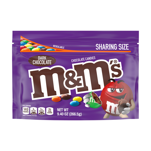 M&M's Purple, Green & Brown Peanut Milk Chocolate Candy, 1.74 Oz.