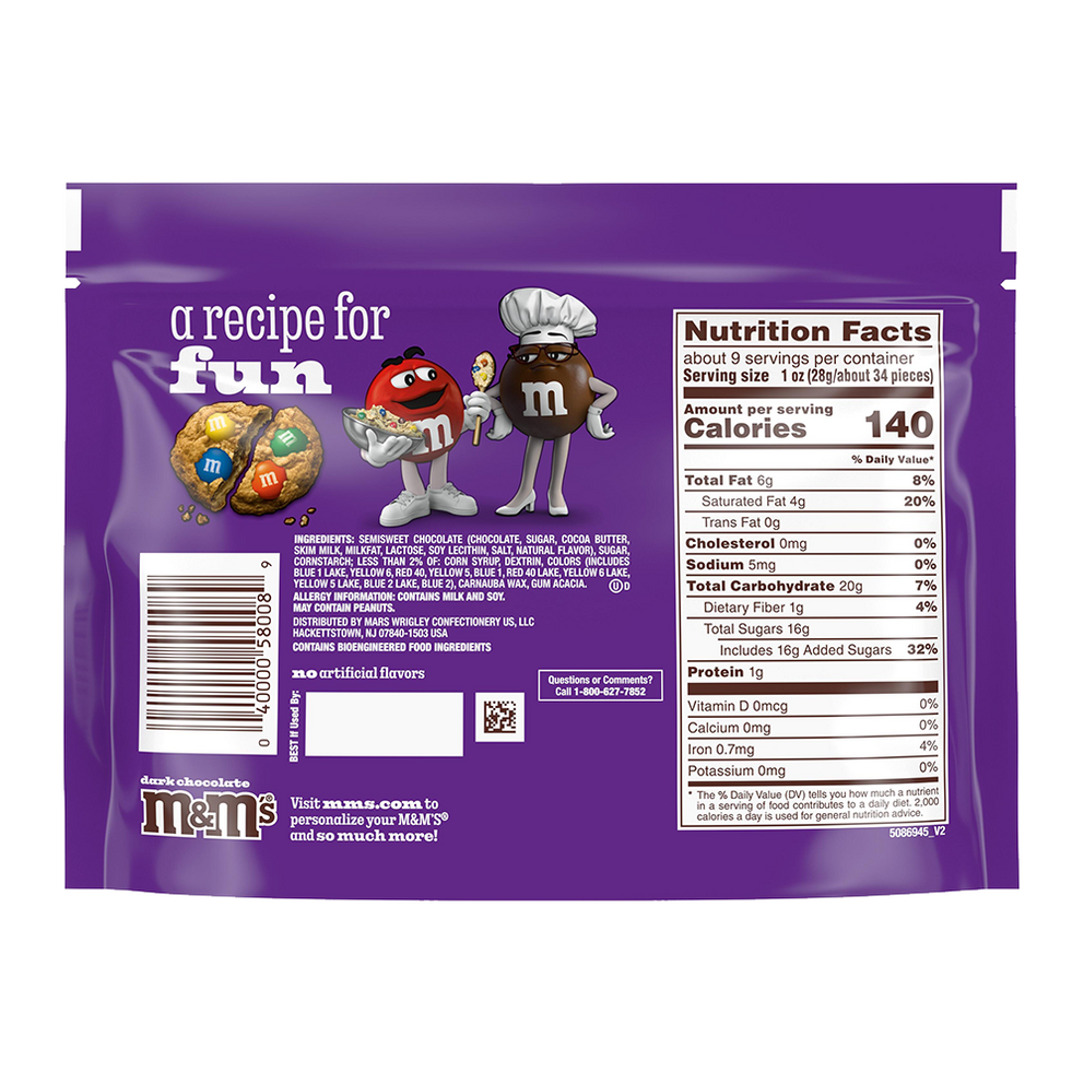 dark chocolate M&M'S, 9.4oz 2