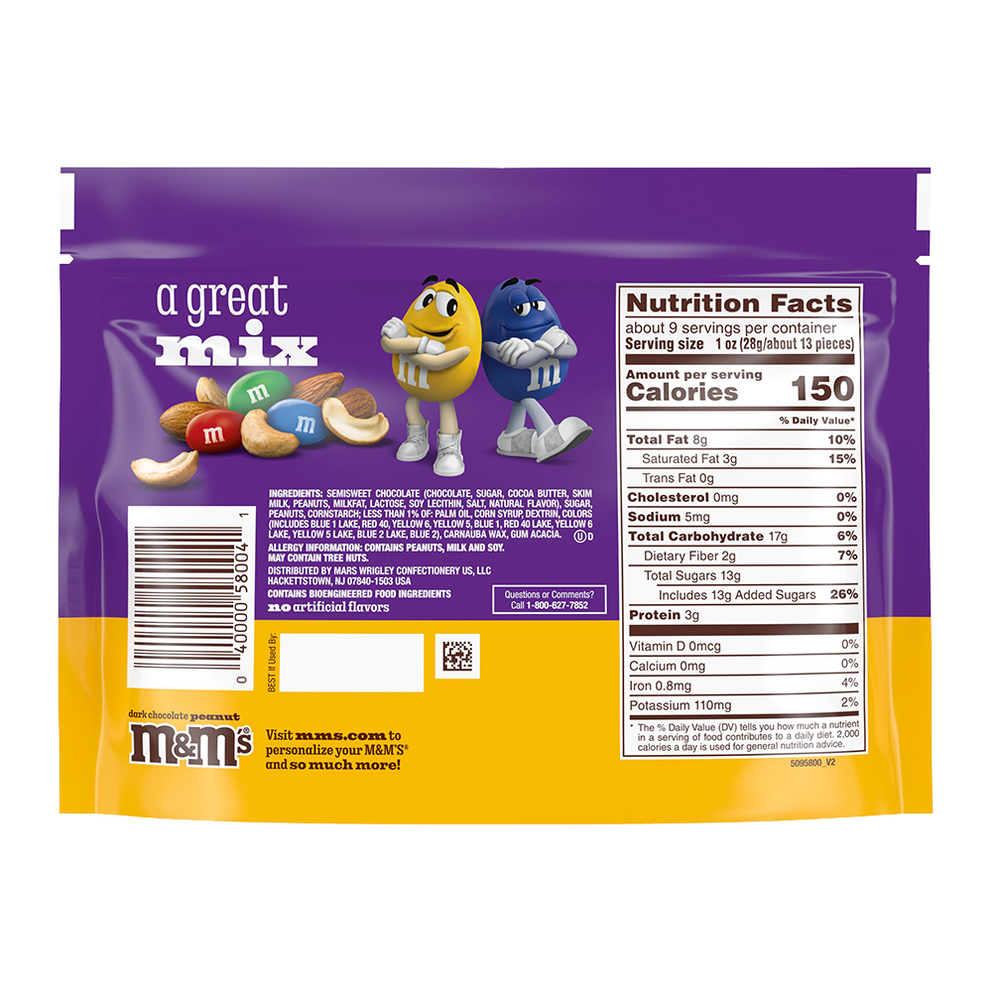 dark chocolate peanut M&M'S, 9.4oz 2