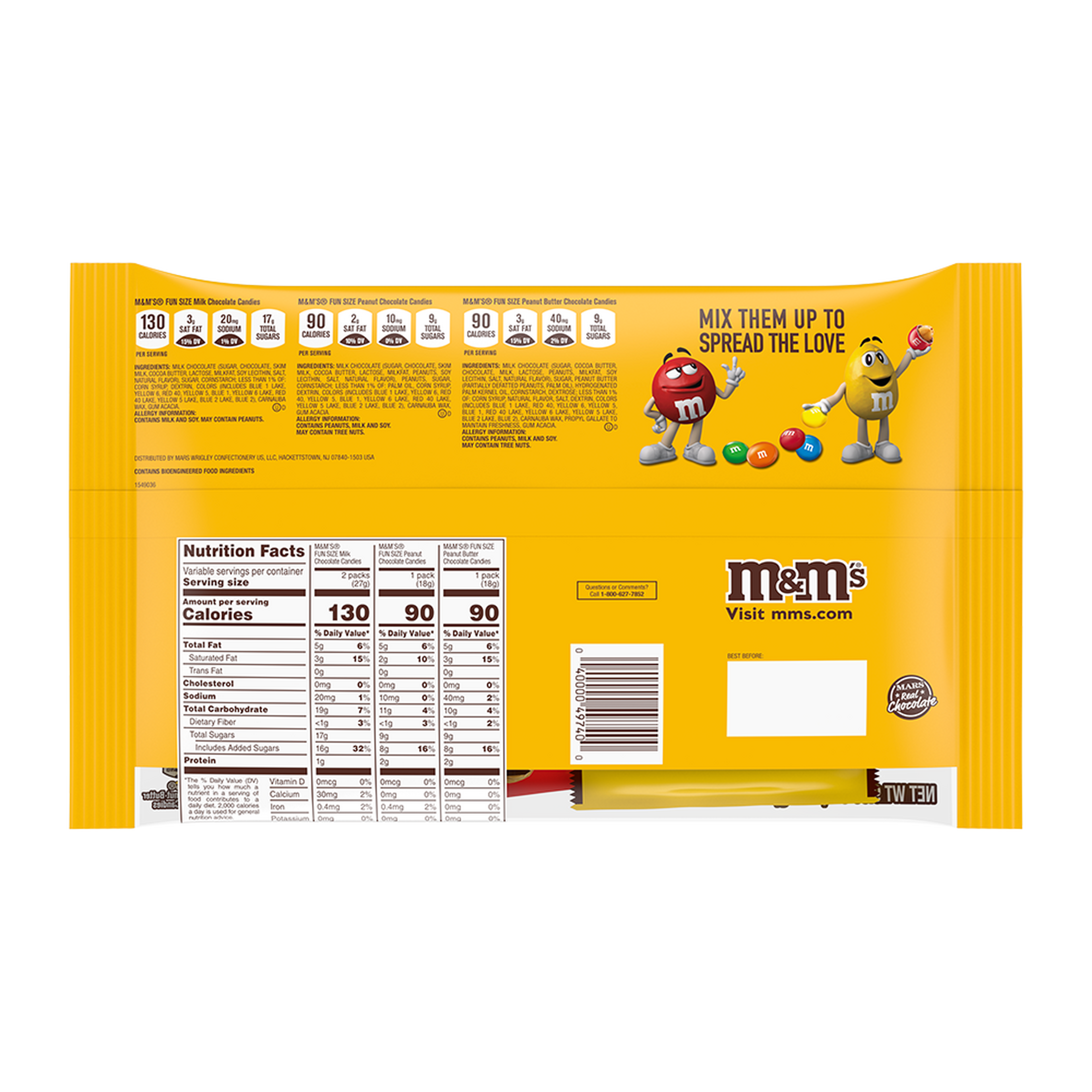 M&M's Variety Pack Chocolate Candy Singles Size 30.58-Ounce 18-Count