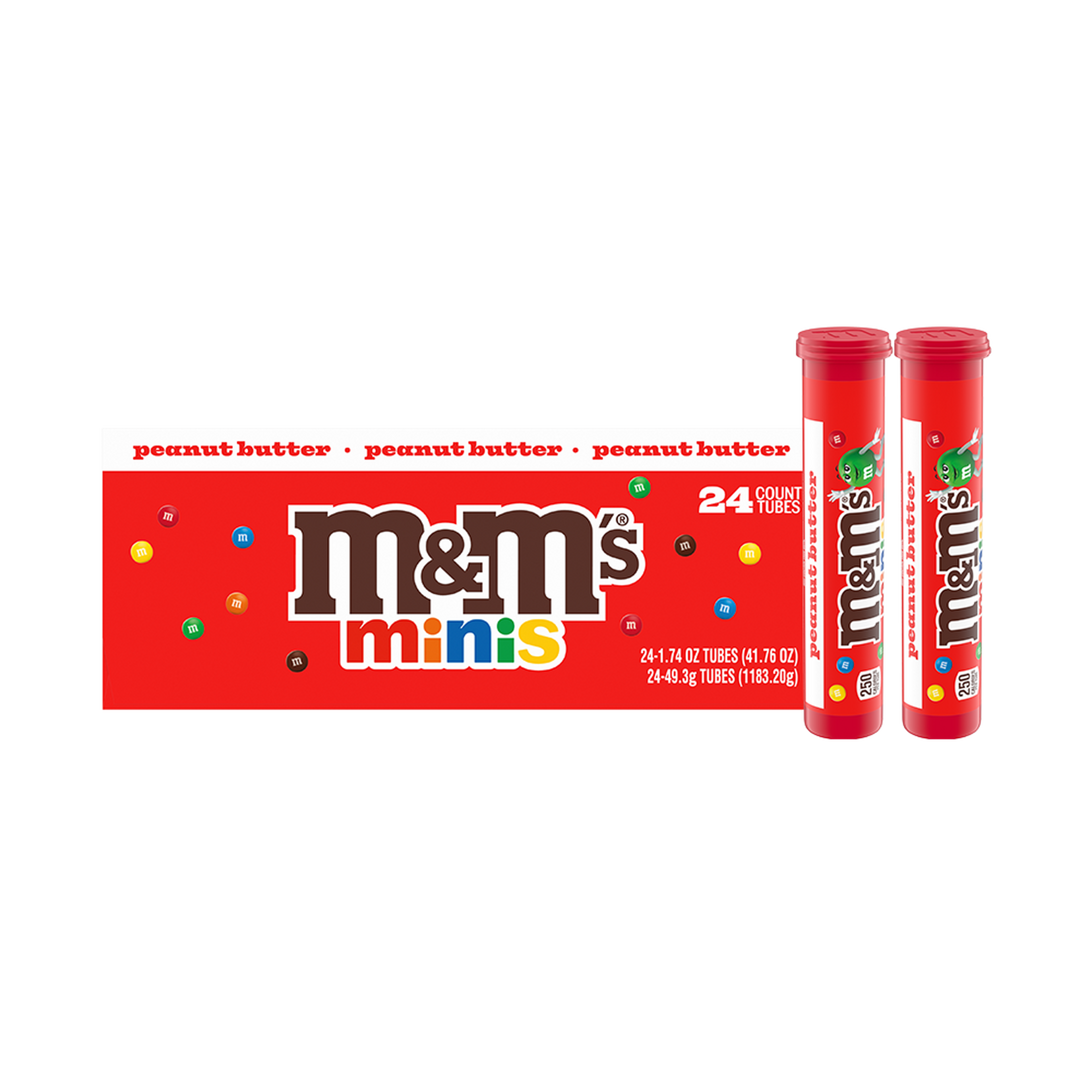 Peanut Butter M&M'S Minis Candy Mega Tube, 24 Ct Box (package may vary) 0