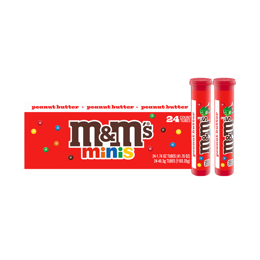Peanut Butter M&M'S Minis Candy Mega Tube, 24 Ct Box (package may vary) 0