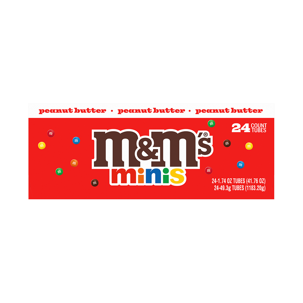 Peanut Butter M&M'S Minis Candy Mega Tube, 24 Ct Box (package may vary) 3