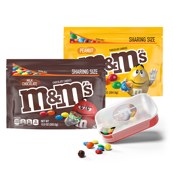 Candy Favorites Milk Chocolate M&M's 7 oz. Flat Bags - 6 / Box