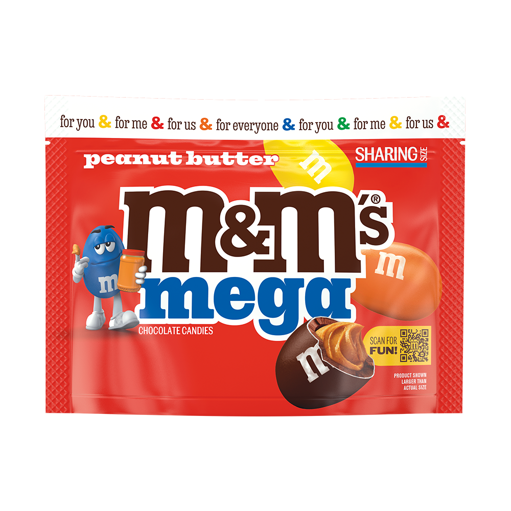 Peanut Butter M&M'S Minis Candy Mega Tube, 24 Ct Box | M&M'S