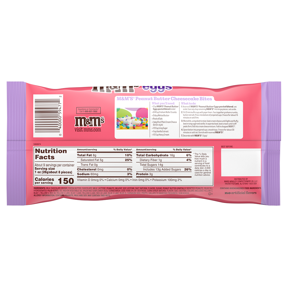 M&M'S peanut butter eggs pastel blend easter candy, 9.2oz 1