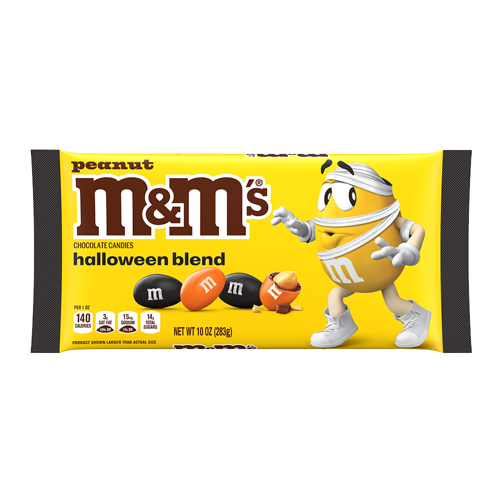 M&M'S Peanut Milk Chocolate Halloween Candy, 10oz