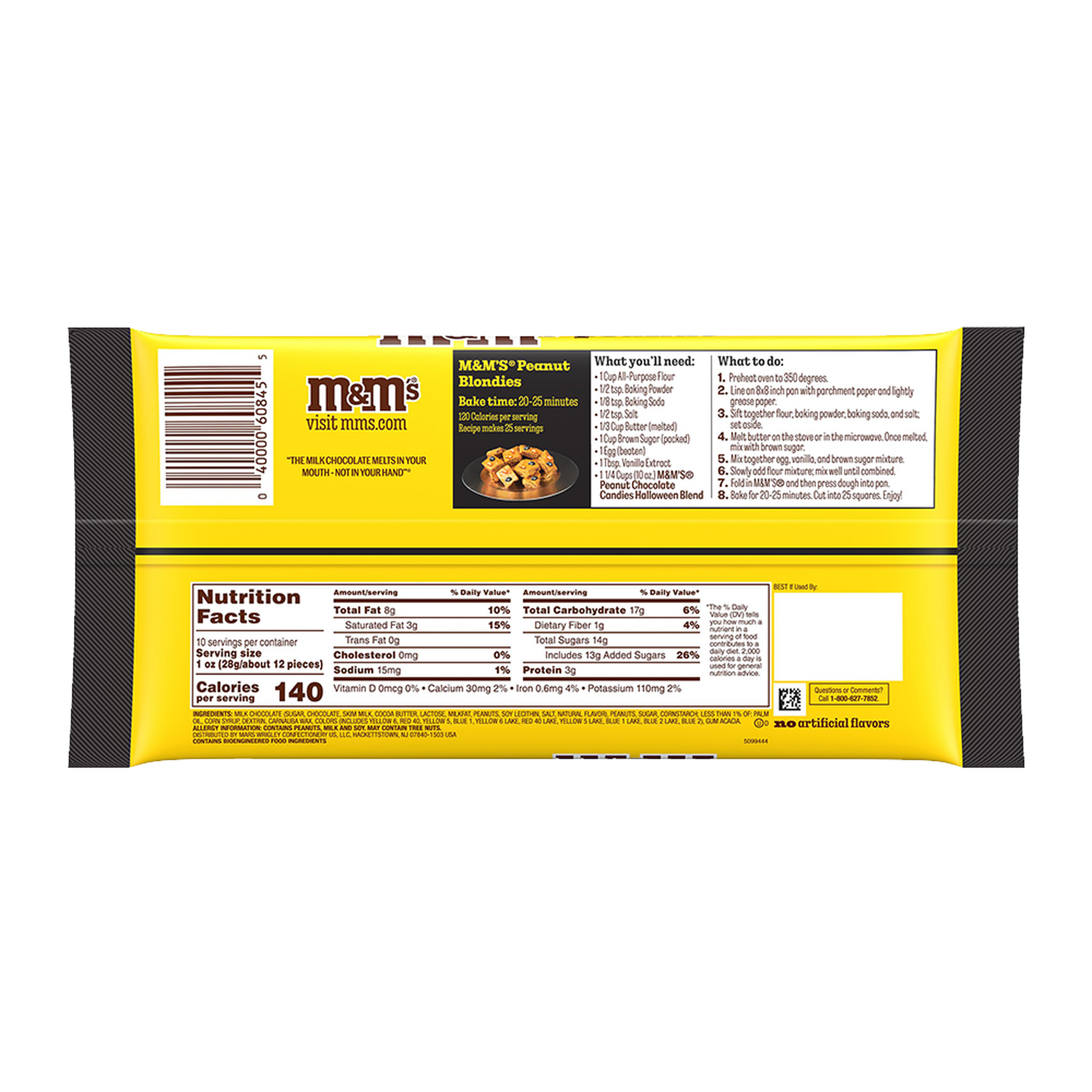 M&M'S Peanut Milk Chocolate Halloween Candy, 10oz 1