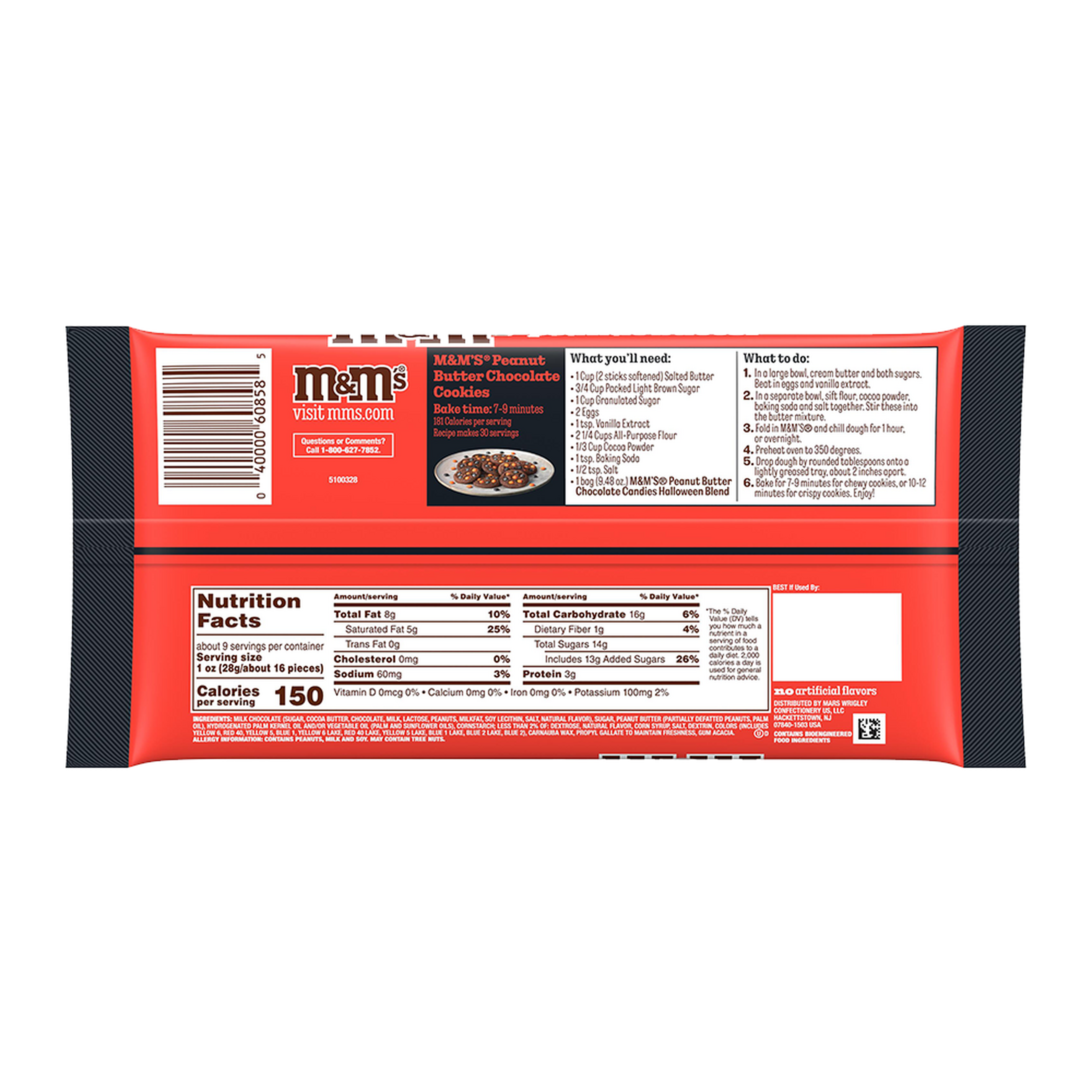 M&M'S Peanut Butter Chocolate Halloween Candy, 9.48oz 1