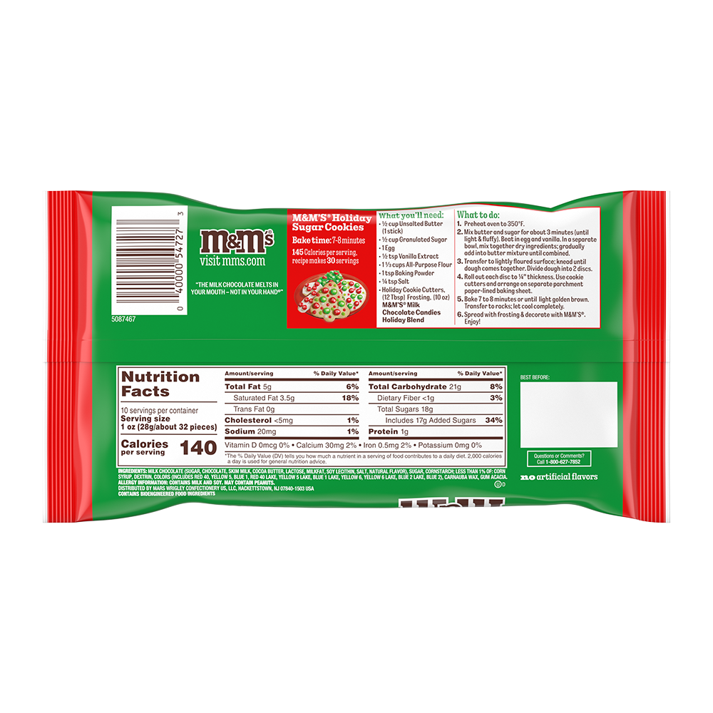 milk chocolate red & green christmas candy, 10oz 1