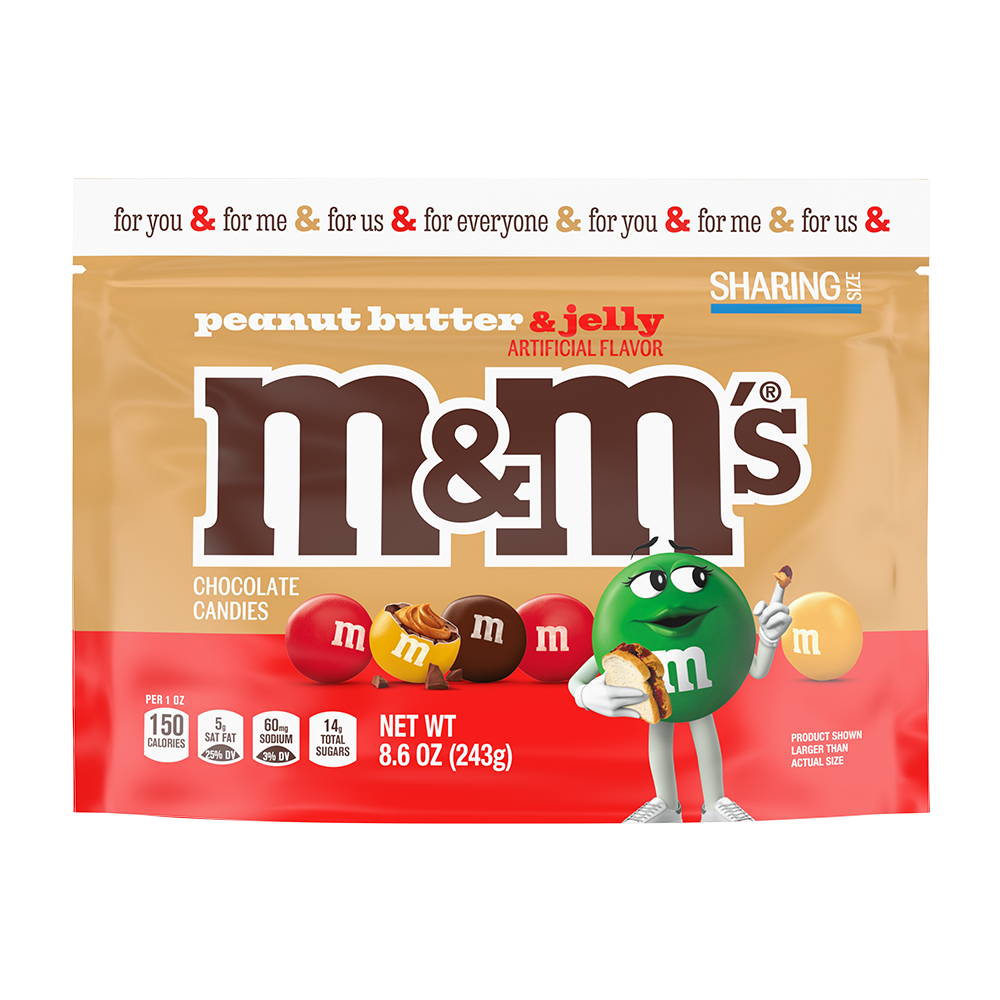 Peanut Butter & Jelly M&M'S Candy, 8.6oz