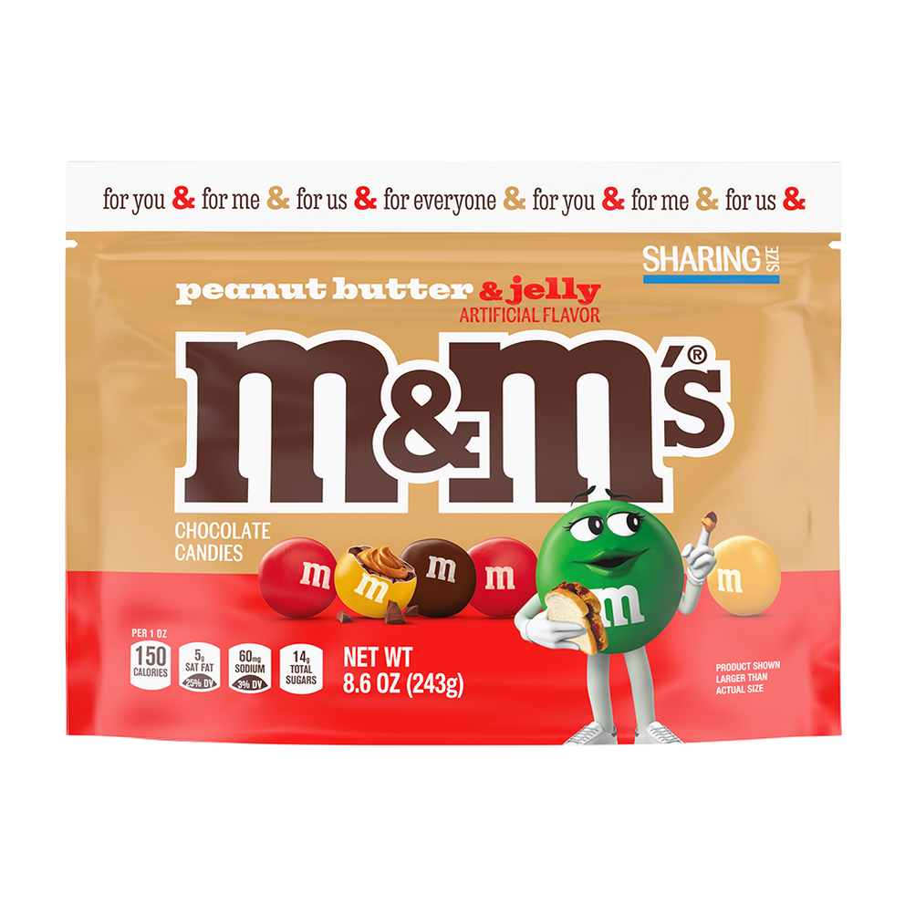 Peanut Butter & Jelly M&M'S Candy, 8.6oz 0