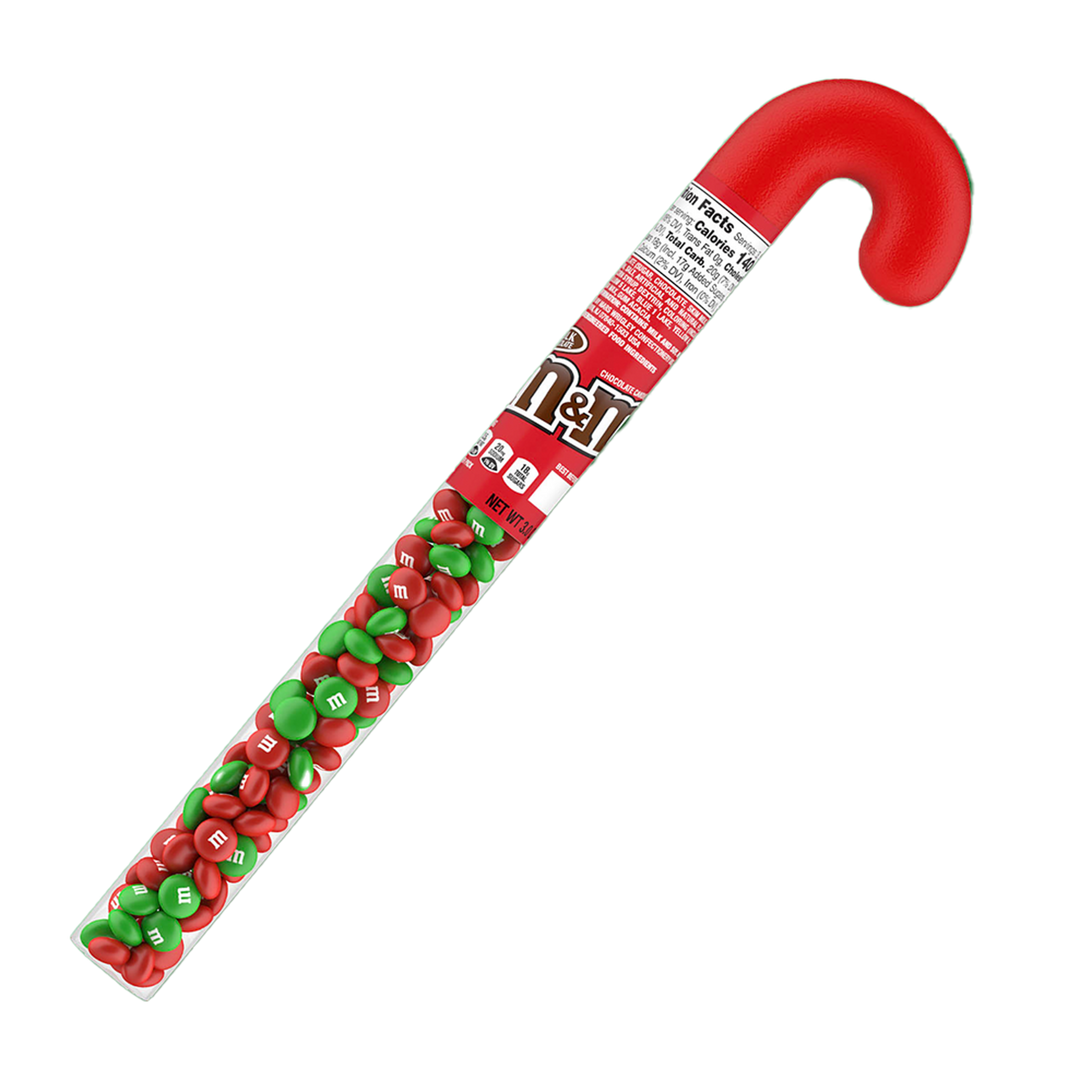 M&M'S Milk Chocolate Red & Green Christmas Candy Cane, 3oz 0