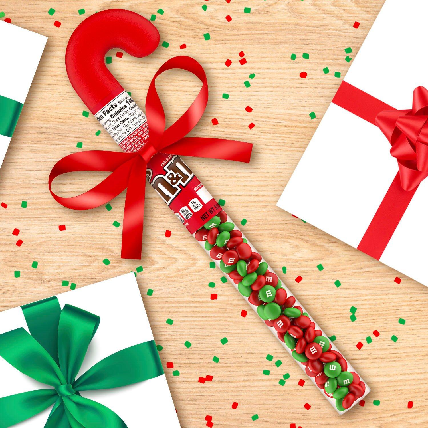 M&M'S milk chocolate red & green christmas candy cane, 3oz 1