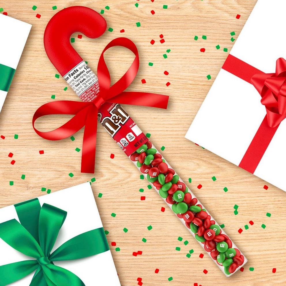 M&M'S milk chocolate red & green christmas candy cane, 3oz 1