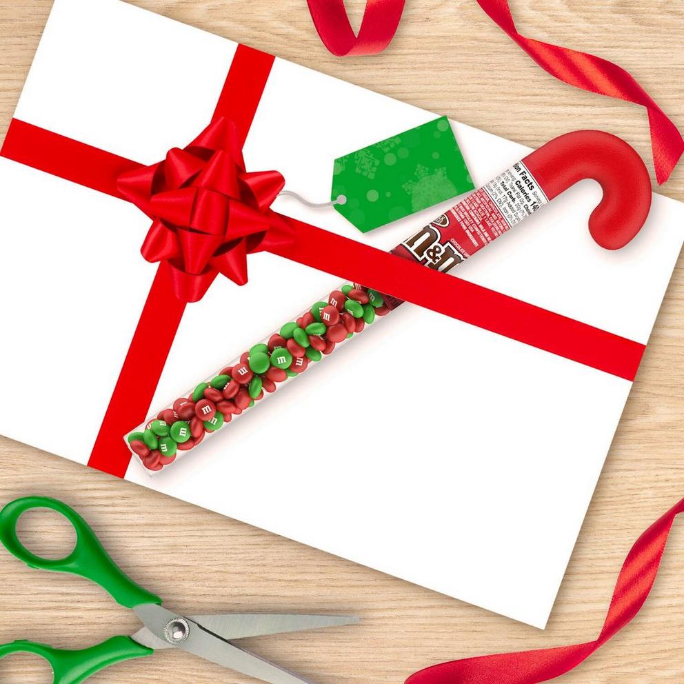 M&M'S milk chocolate red & green christmas candy cane, 3oz 2