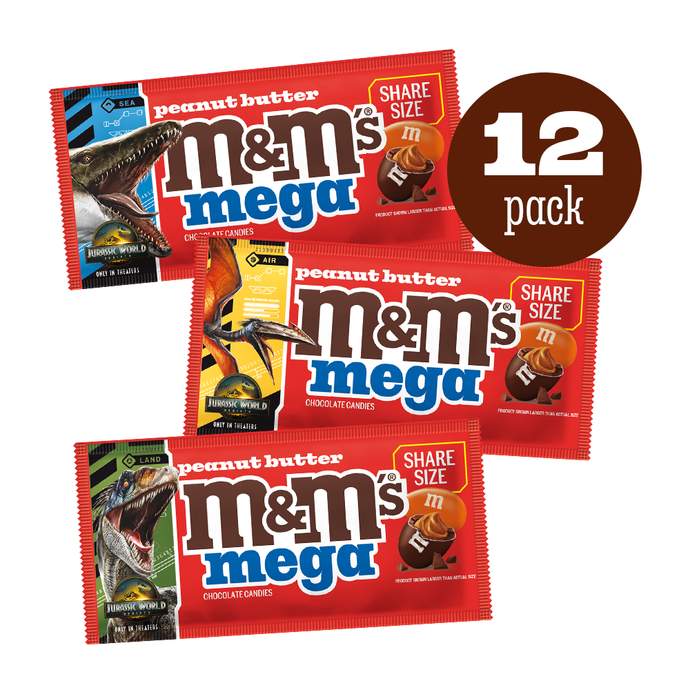 M&M'S Peanut Butter Mega x Jurassic World 2.83oz, 12-pack